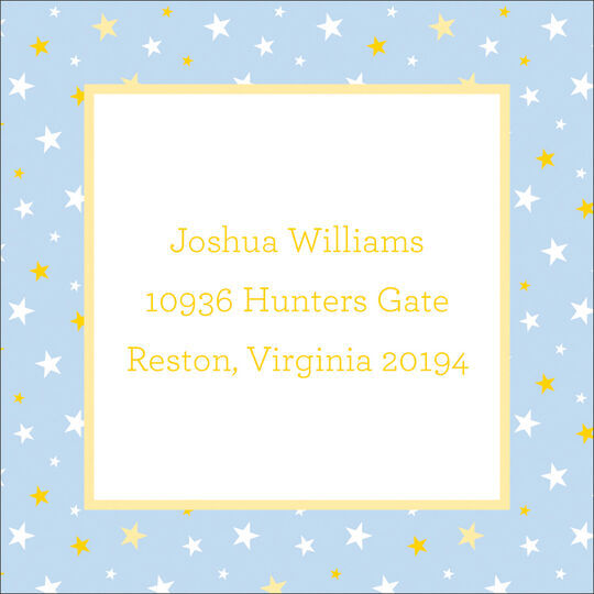 Light Blue Twinkle Stars Address Labels